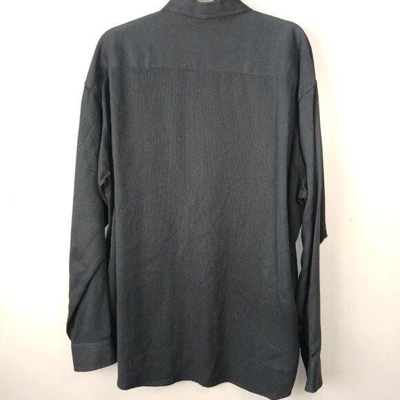 MENS ROBERT BARAKETT TEXTURED BLACK BUTTON DOWN, LONG SLEEVE, XL - Picture 4 of 4